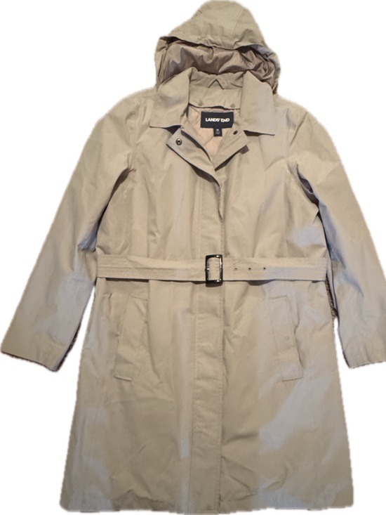 Lands' End Jackets & Blazers - Lands' End Women's Sz Med Light Tan Utility Trench Coat w/ Belt & Button Lining